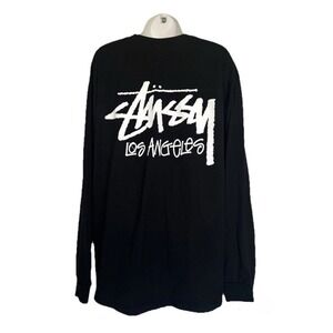 Stussy Los Angeles Long Sleeve Tee Shirt Black Men's L Crewneck Retro Y2K 00's